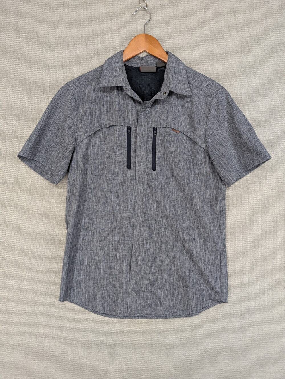 Merrell Shirt Mens Small Gray Snap Up Short Sleeve -0725F197